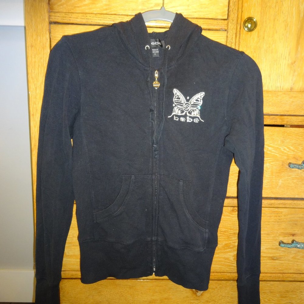 BeBe Sweatshirt with Rhinestone Butterfly and Logo